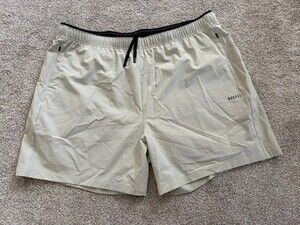 Nobull Lined Shorts Mens XXL Tan Khaki Athletic Training Workout Gym 6” Inseam